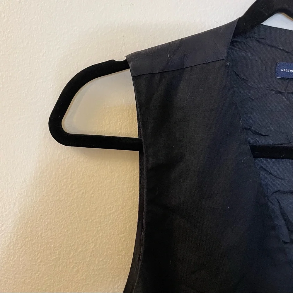Men's Black Wool Vest | Size Medium
